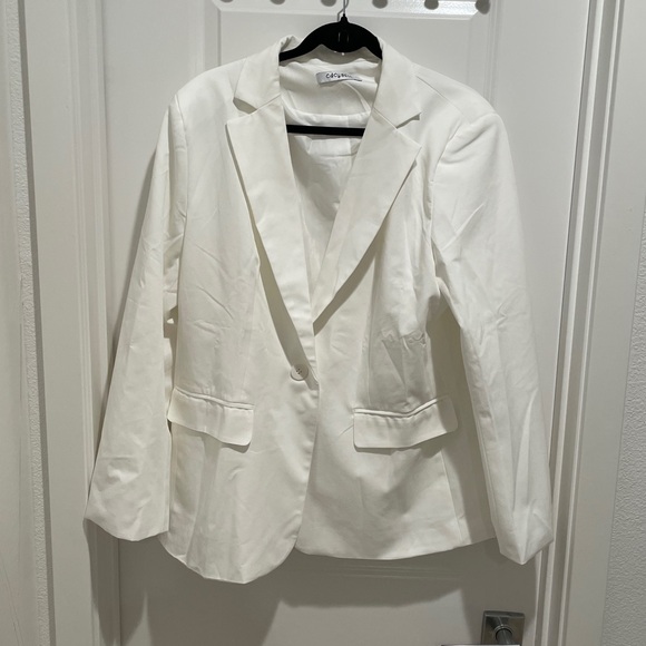 Jackets & Coats White Blazer Size Xxl Poshmark